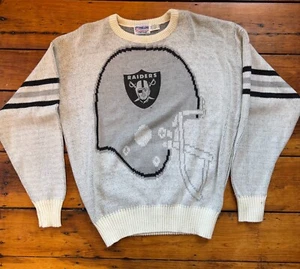 Vintage 80s Los Angeles Raiders Sweater NFL Helmet Authentic Cliff Engle Size XL - Picture 1 of 1