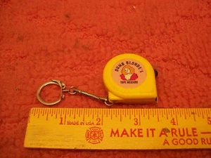 Rare! Vintage Dumb Blonde's Novelty 2ft TAPE MEASURE Keychain Key Chain Fob Ring - Picture 1 of 3