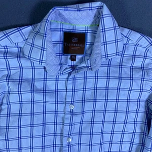 Tattersall London Herren blau kariertes Mini-Scheiben Hemd Gr. 15 1/2 32/33 100% Baumwolle - Bild 1 von 8