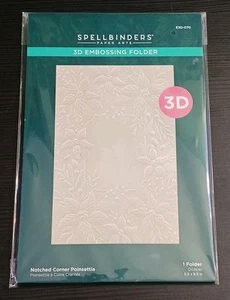 Spellbinders Notched Corner Poinsettia  3D 5.5"x8.5 Embossing Folder E3D-070 - Picture 1 of 14