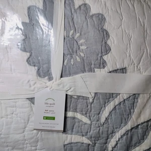 Trapunta POTTERY BARN Lilo cotone artigianale - completa/regina - Chambray - nuova con etichette - Foto 1 di 6