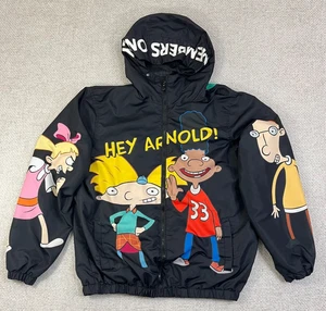 Chaqueta cortavientos Hey Arnold solo para miembros Nickelodeon pequeña con capucha negra para hombre - Imagen 1 de 10