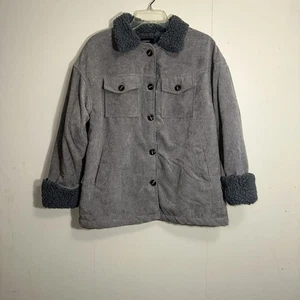 Dokotoo Cord Sherpa Knopf Fleece Fellkragen Jacke Farbe - Grau Größe M - Bild 1 von 8