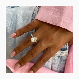 Oval Diamond Ring F VS1 IGI Certified 3.6 Ct Hidden Halo 14K White Gold Sz 4-9 - Picture 1 of 15