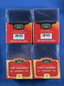 LOT OF (4) 25 CT. CARDBOARD GOLD CBG TOPLOADERS 3”x4” STANDARD SIZE FREE SHIP - Picture 1 of 2