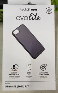 Funda Tech21 EvoLite para iPhone SE 2020 8 7 negra a prueba de golpes ajuste delgado NUEVA - Imagen 1 de 4