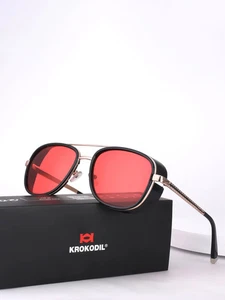 Tony Stark Sonnenbrille Mann Frau Steampunk männlich Farbverlauf rot Sonnenbrille UV400 - Bild 1 von 17