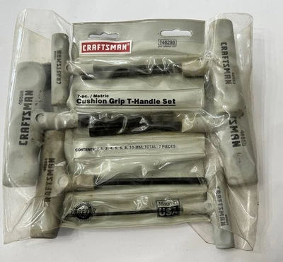 Craftsman Cushion Grip METRIC T-Handle Hex Key Set 46298 Incomplete USA Made - Image 1 of 4