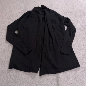 Club Monaco Cardigan Womens Extra Small Black Cashmere Light Knit Open Front - Picture 1 of 8