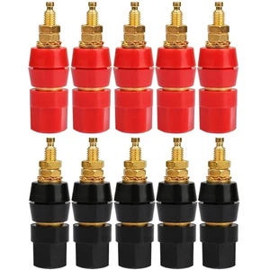 10 Stück 4 mm Bananenstecker Buchse versilbert Terminal Verstärker Lautsprecher Terminal - Bild 1 von 5