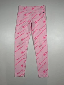 Champion Leggings Niñas Grandes Rosa Logo Estampado Pantalones Atléticos Salón Informal - Imagen 1 de 8