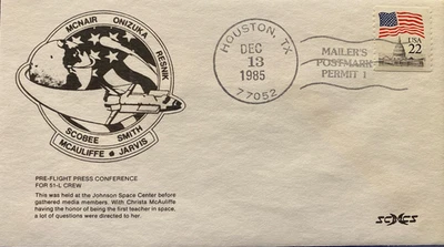 CHALLENGER STS-51-L PRE SPACE FLIGHT DISASTER CONFERENCE HOUSTON TX 13 DEC 1985 - Image 1 of 4