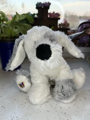 Ganz HM430 Misty Puppy Plush Gray White Dog 8" Stuffed Animal Toy - Image 1 of 3