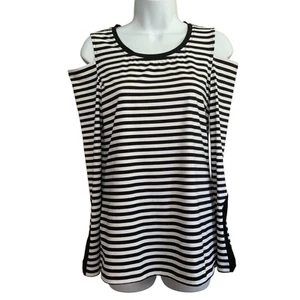 Chico's Zenergy Damen gestreift Cold Shoulder Langarm Top Größe 0/4 - Bild 1 von 19