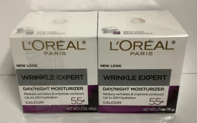 2 PACK  L'Oreal Wrinkle Expert 55+ Anti-Aging Face Moisturizer 1.7 oz Each - Image 1 of 4