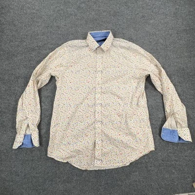 Bugatchi Shirt Mens Large Polka Dot Button Up Classic Fit Multicolor Dress Shirt - Image 1 of 4