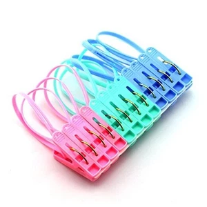 12Pcs Clothes Peg Clip Pins,Multicolor Rope Clip Hanging Multicolor/12pcs - Picture 1 of 7