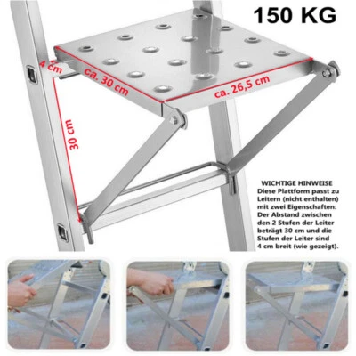 Leiter Einhänge Plattform Sprossenleiter Leiterpodest Trittleiter Werksleiter - Bild 1 von 4