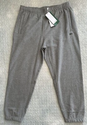 NWT Men's Lacoste Grey Print Sweatpants Men’s Large Pockets/Drawstring MSRP $120 - Image 1 of 4