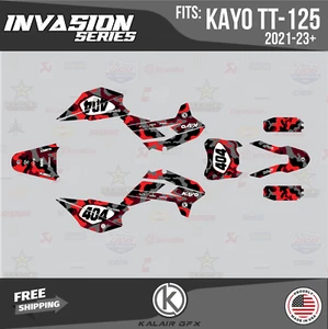Graphics Kit for Kayo Pit Bike TT125 TT140 2021+ Invasion Series - Red - Bild 1 von 6