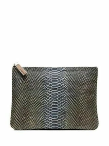 NWT Banana Republic Women's August Leather Portofino Clutch Petrol Blue One Size - Picture 1 of 6