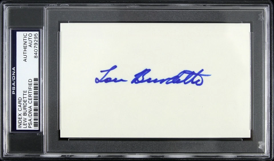 1951-63 Lew Burdette Milwaukee Braves Signed 3"X 5" Index Card (PSA/DNA Slabbed) - Image 1 of 1