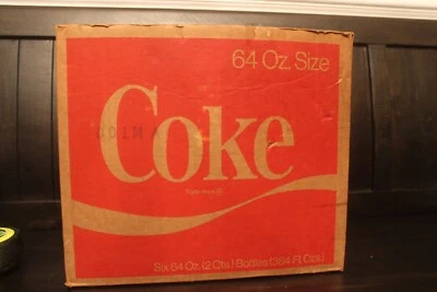 Caja de cartón Coca Cola Coca Cola vintage seis botellas de 64 oz caja de 2 litros Foto 1 de 4