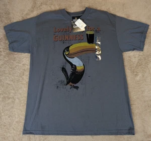 Guinness Official Merchandise Men's Gray Large Graphic T-shirt Toucan Rugby NWT - Picture 1 of 14
