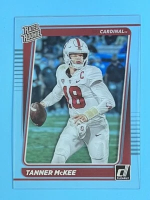 2023 Chronicles Clearly Donruss Draft Picks TANNER MCKEE Rated Rookie #48 Eagles - Image 1 of 2