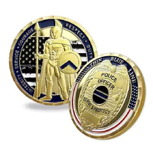 10 PCS Police Blue Lives Matter Collection Challenge Coin Gift Shiny Armor - Picture 1 of 6