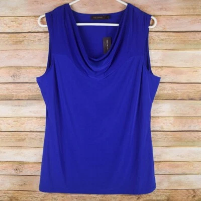 Camiseta sin mangas The Limited para mujer azul L sin mangas cuello drapeado sin mangas elástica Foto 1 de 4