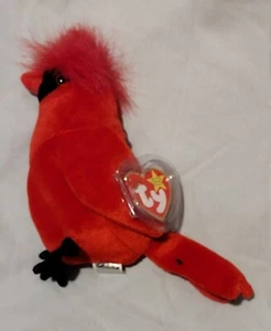 1999 Ty Beanie Babies Mac the Cardinal Born June 10, 1998 Rare Beautiful Red - Picture 1 of 11