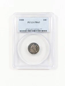 1888 Seated Liberty Dime 10C PCGS PR63 Toned 🌈 - Picture 1 of 9