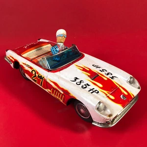 1960’s Bandai Ferrari Battery Op Tin Litho Stunt Toy Car Speed Demon #27 - Picture 1 of 13