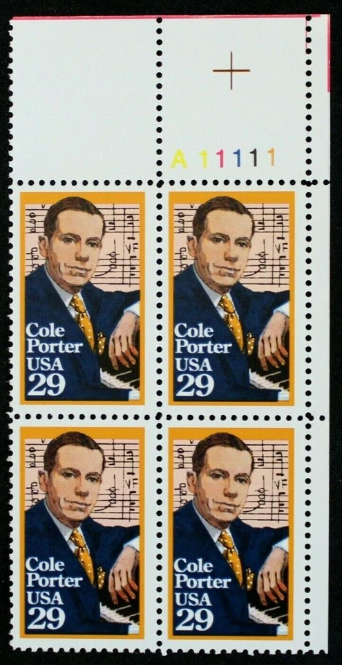 US Plate Blocks Stamps #2550 ~ 1991 COLE PORTER 29c MNH SP3586 - Image 1 of 1