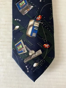 Corbata de rayón Utopia para hombre placas de circuito computadoras teclados ratón 57" - Imagen 1 de 9