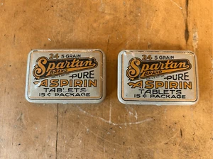 Vintage Petersburg Virginia-Southern Drug Co-Spartan Brand Aspirin Tin Snap Box - Picture 1 of 7