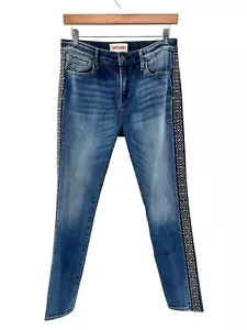 Jeans donna Driftwood Jackie taglia 28 pannelli laterali ricamati aztechi vita media - Foto 1 di 6