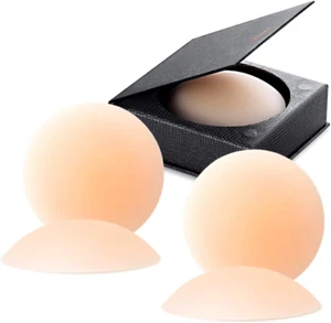 Nipple Covers 2 Pairs-Seamless and Sheer Adhesive Silicone Nipple Pasties for Wo - Picture 1 of 12
