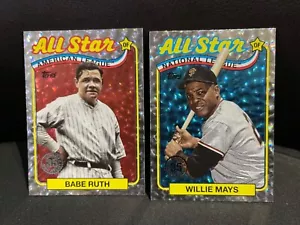 2024 Topps All-Star Foil Board Babe Ruth 89ASB-17 / Willie Mays #89ASB-4 - Bild 1 von 2