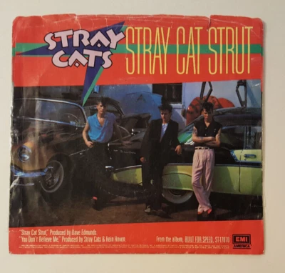 STRAY CATS Stray Cat Strut 7" Vinyl 1982 EMI America B-8122 Brian Setzer Foto 1 de 4
