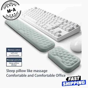 Ergonomic Keyboard & Mouse Wrist Rest Set Memory Foam Support for Office Use UK - Picture 1 of 6