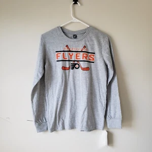 Philadelphia Flyers Long Sleeve T-Shirt Tee Youth S,L-XL Gray NHL Boys NWT - Picture 1 of 32