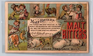 1890s Victorian Trade Card - Malt Bitters - The House that Jack Built - Picture 1 of 2