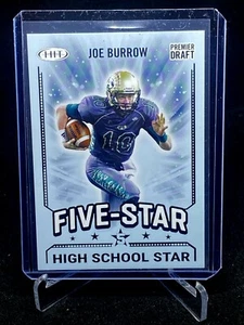 2020 Joe Burrow Rookie RC Card #90 Five Star High School Star Premier Insert - Picture 1 of 2