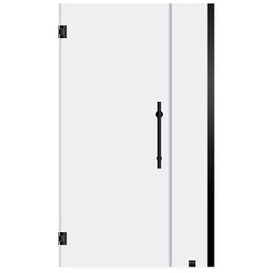 44-45"Wx72"H Pivot Frameless Shower Door ULTRA-E Matte Black by LessCare - Picture 1 of 7