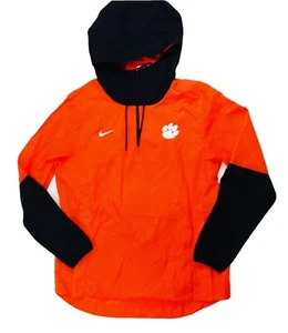 Nike Clemson Tigers 1/4 Zip Lightweight Player Jacket Mens L Orange Black CW3432 - Picture 1 of 3