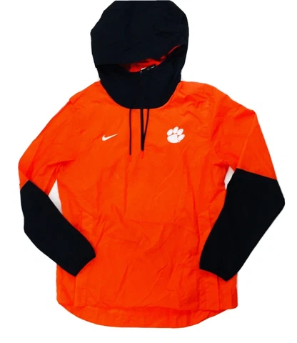 Nike Clemson Tigers 1/4 Zip Lightweight Player Jacket Mens L Orange Black CW3432 Cover