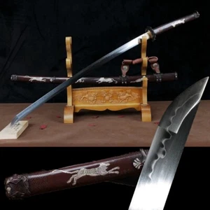 Kupfer Tachi Ton gehärtetes T10 Stahl Katana handgefertigtes japanisches Samurai Schwert Rasiermesser - Bild 1 von 9
