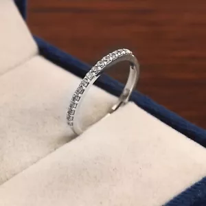 Anillo de Moissanita Media Eternidad Banda 925 Anillo de Plata Esterlina para... - Imagen 1 de 5